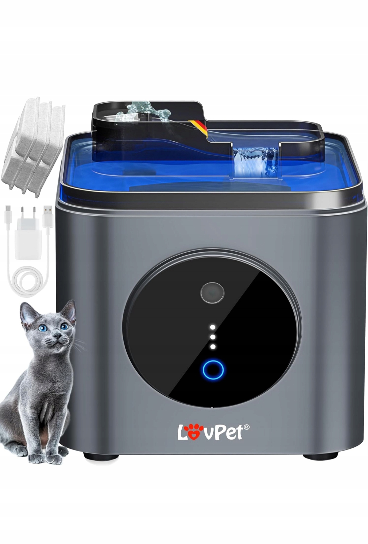 Poidło z fontanną LovPet plastik 3500 ml