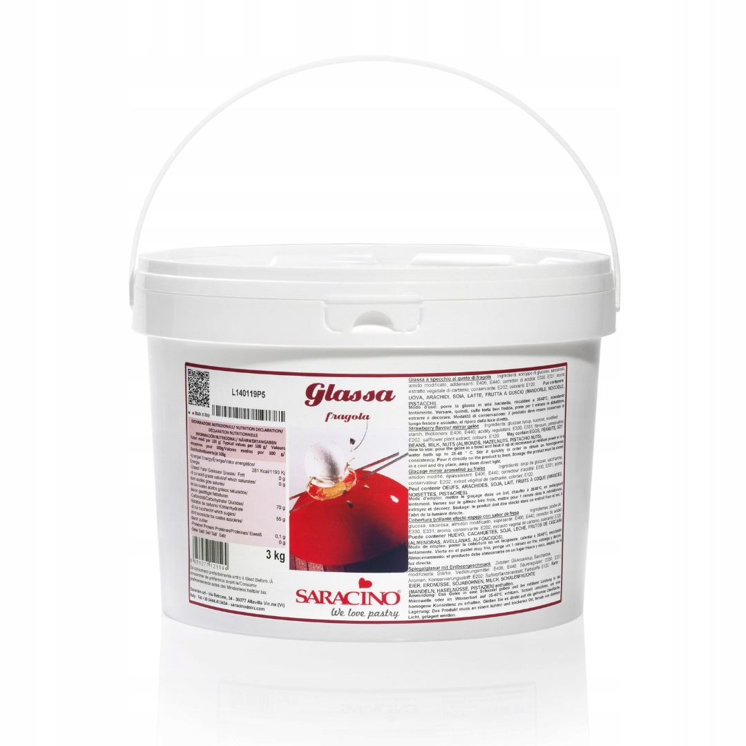 Polewa lustrzana owocowa Mirror Glaze Saracino Truskawka 3kg