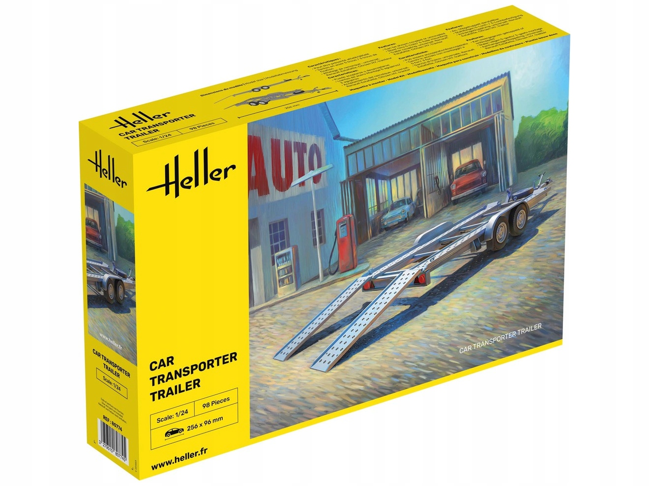 Přívěs odtahovka pro přepravu aut model 80774 Heller