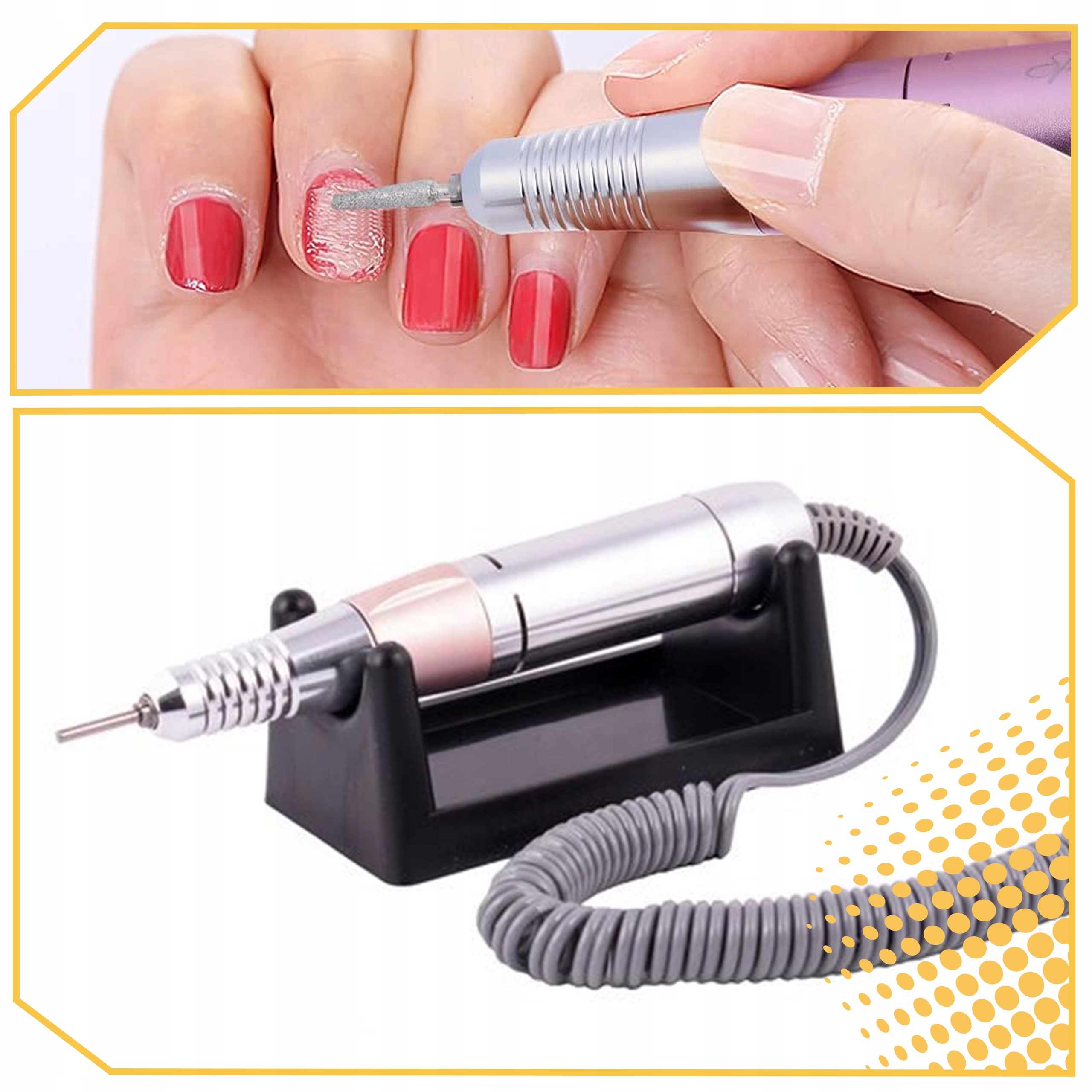 FREZARKA DO PAZNOKCI MANICURE PEDICURE 65W PROFESJONALNA MOCNA zestaw frezy Model RÓŻOWA FREZARKA 65W NAIL DRILL + ZESTAW FREZÓW PRO