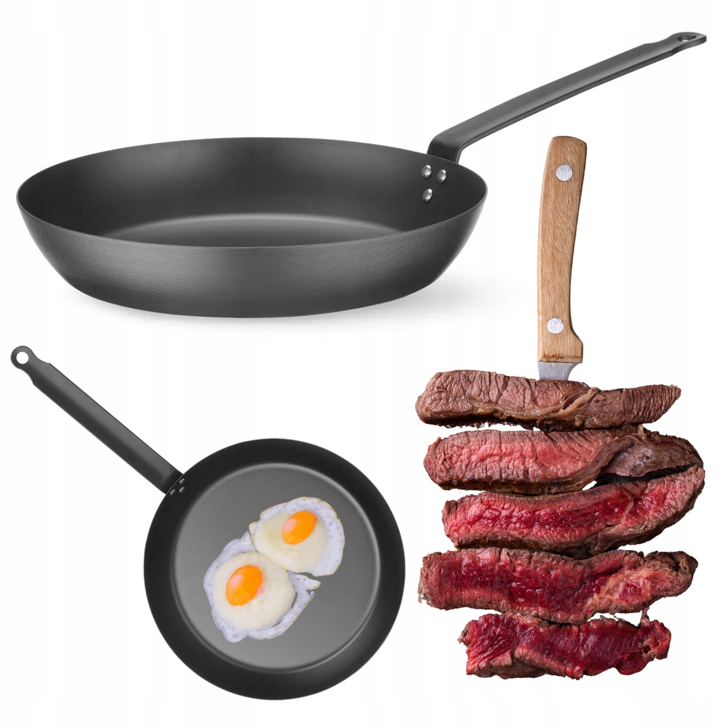 Patelnia stalowa ze stali węglowej 26cm Hendi Carbon Nonstick Indukcja
