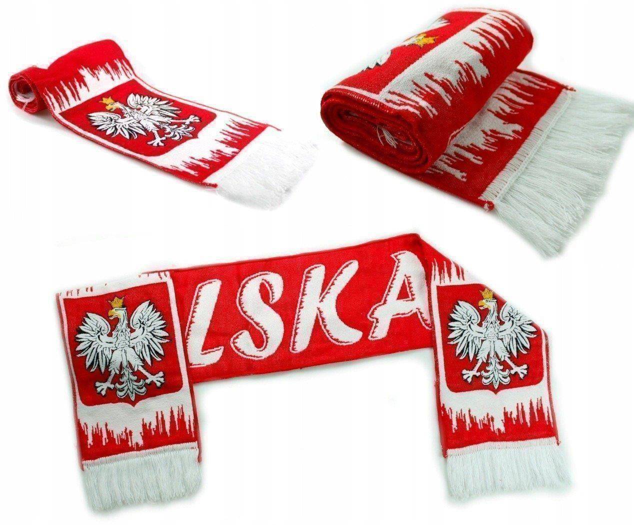 

Dwustronny szalik kibica Polski szaliki 150x20 cm