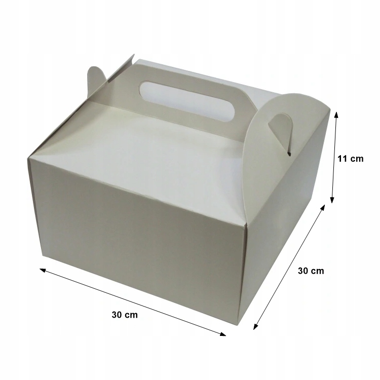 

Pudełka z rączką na tort ciasto 30x30X11cm 10szt