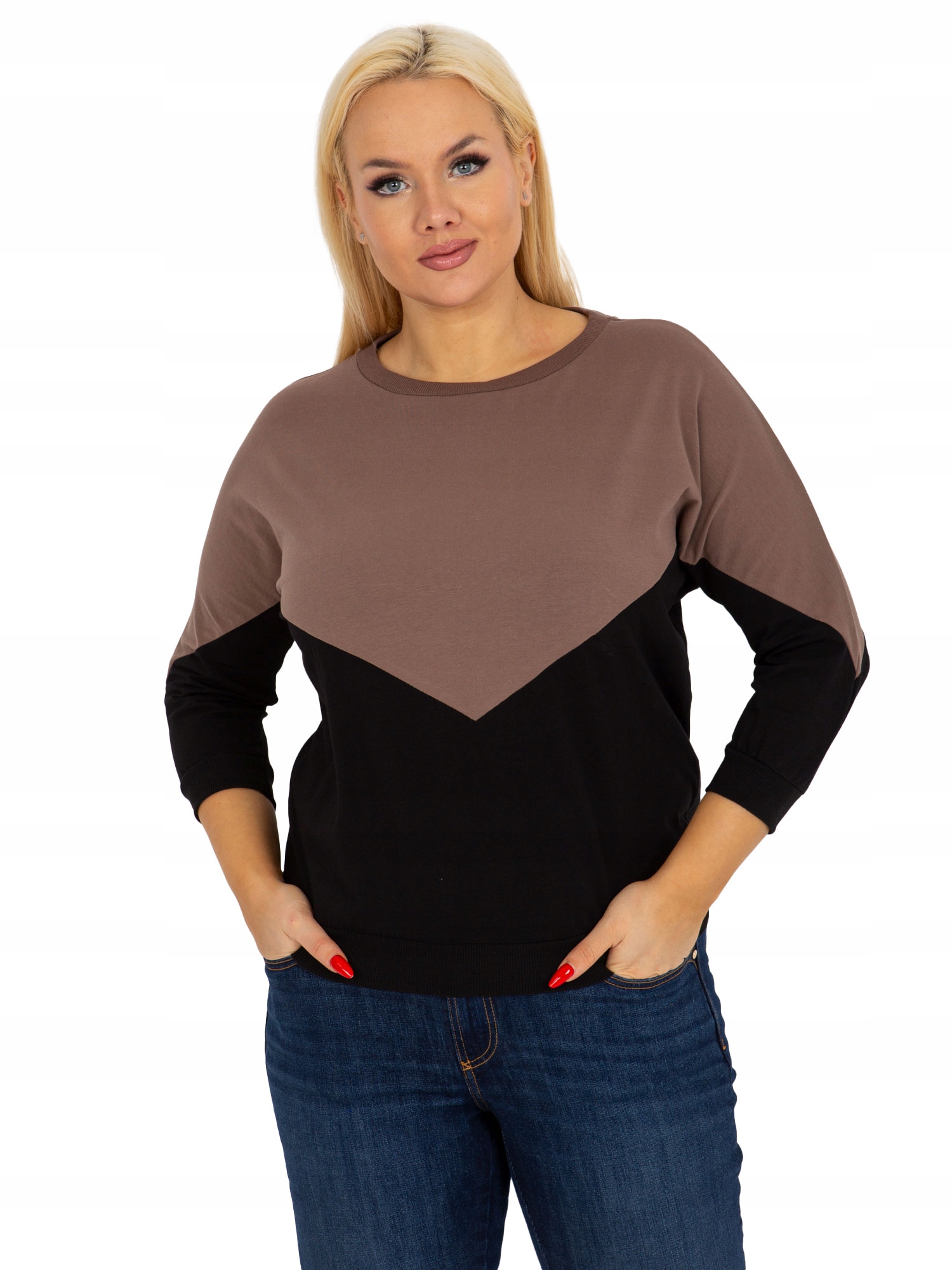 

Bluzka Damska plus size basic z bawełny