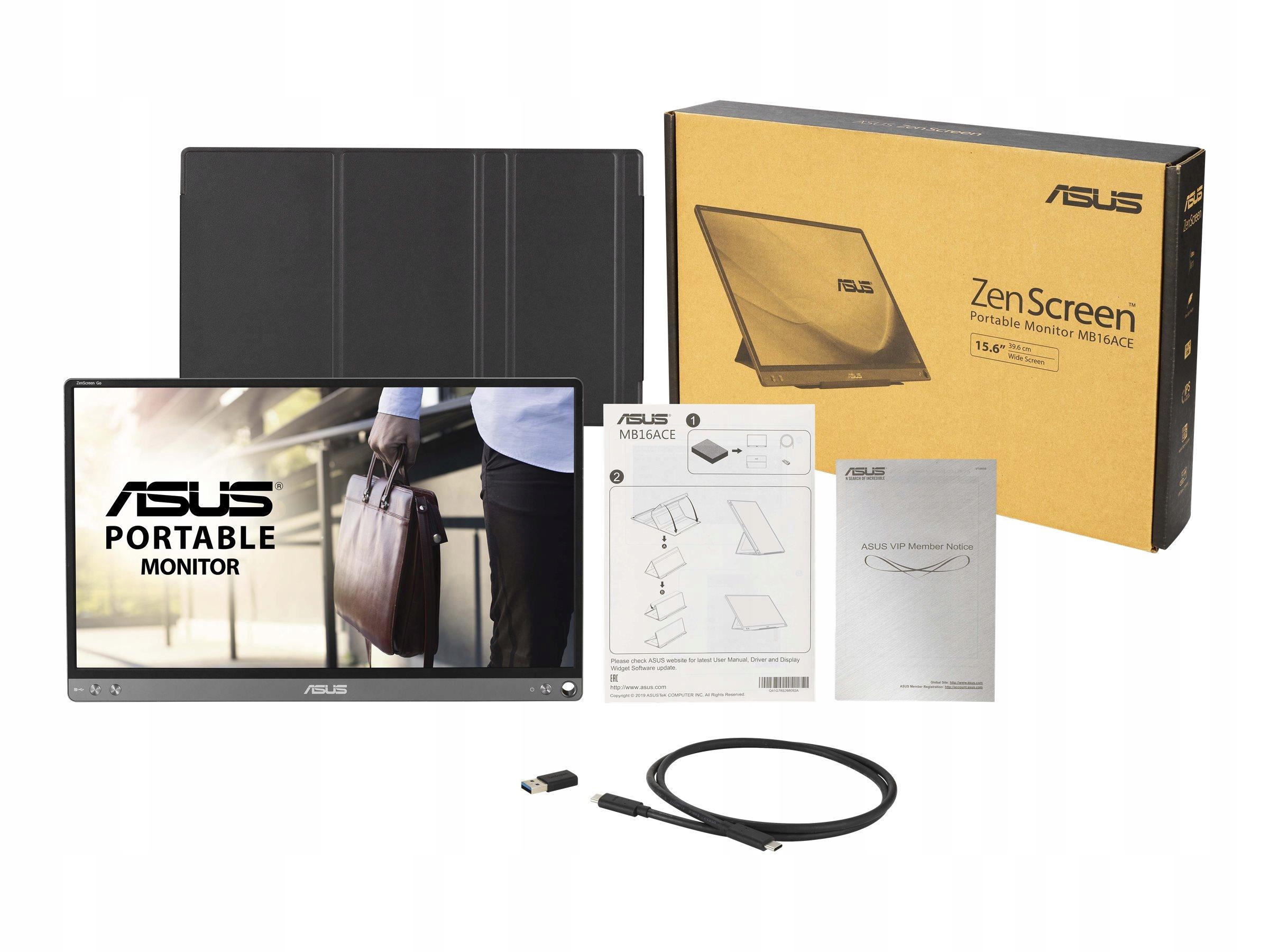 Asus ZenScreen MB16ACE 15.6inch Usb Type-C Portable Monitor Fhd 1920x1080