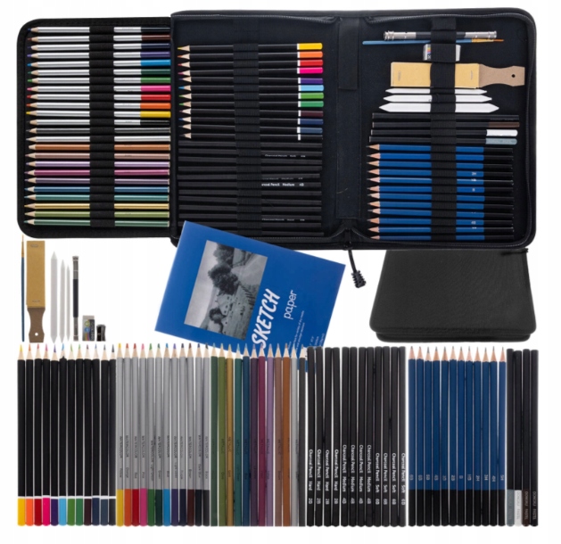 sada na skicování a kreslení Malování Profesionální 74 ks v Pouzdro