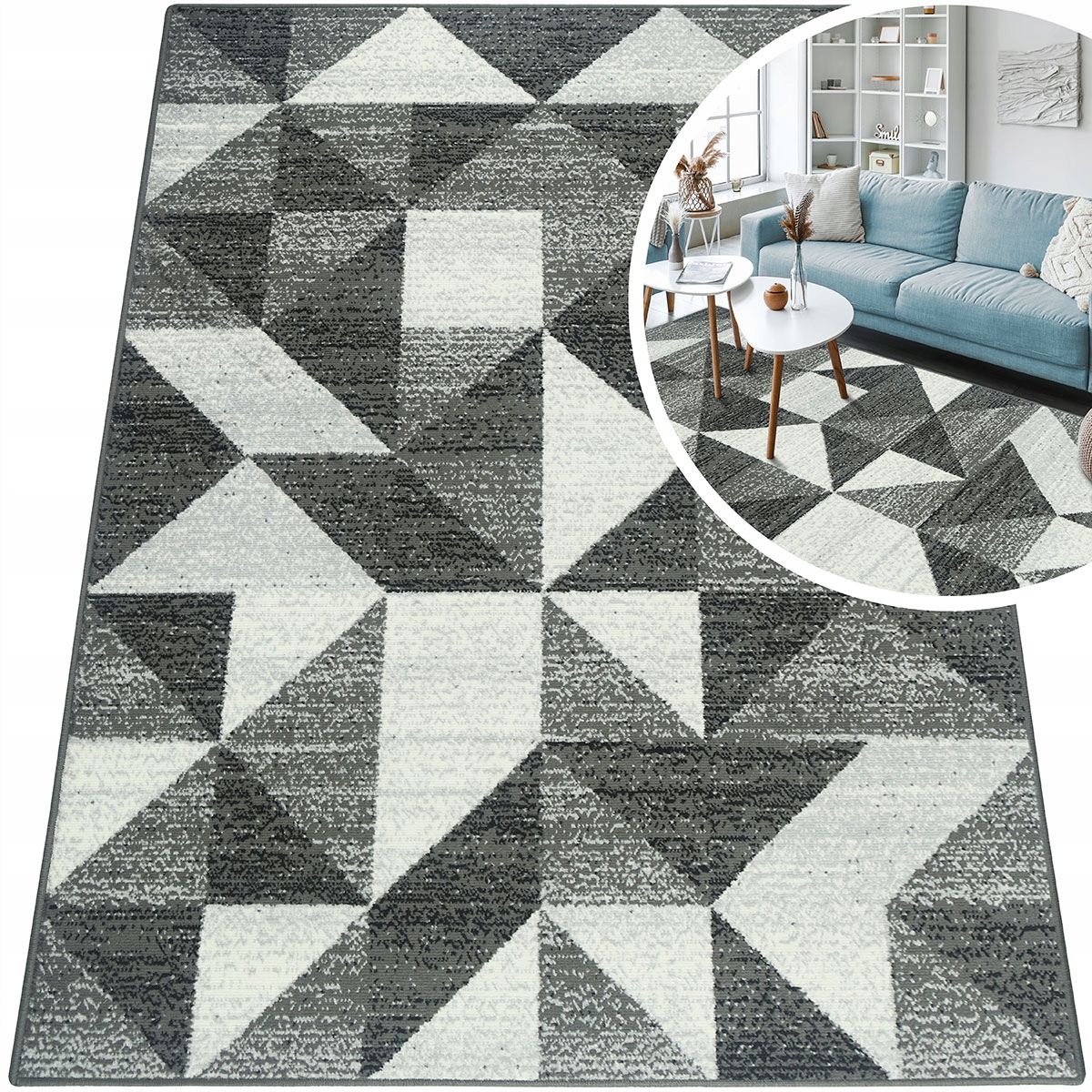 Módní Koberce Do Obývacího Pokoje Graf Šedá Černá 120x170PL