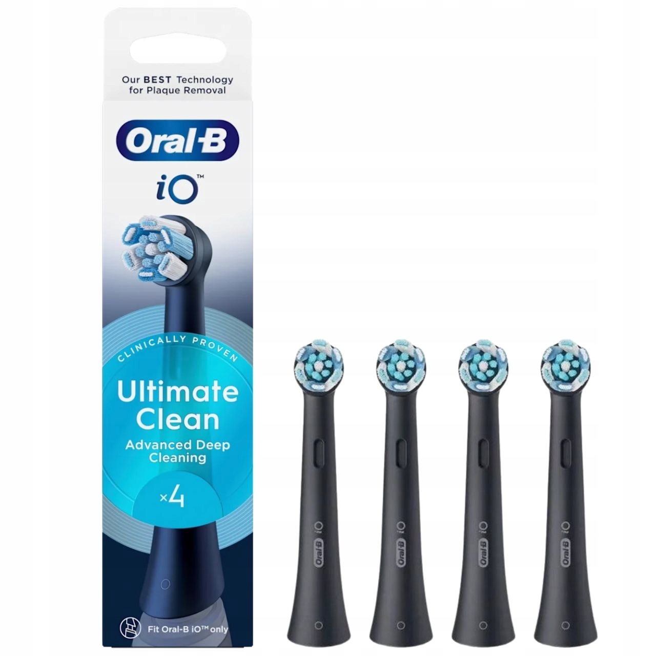 Oral-B iO Ultimate Clean Końcówki Do Szczoteczki Czarne Wymienne 4 sztuki