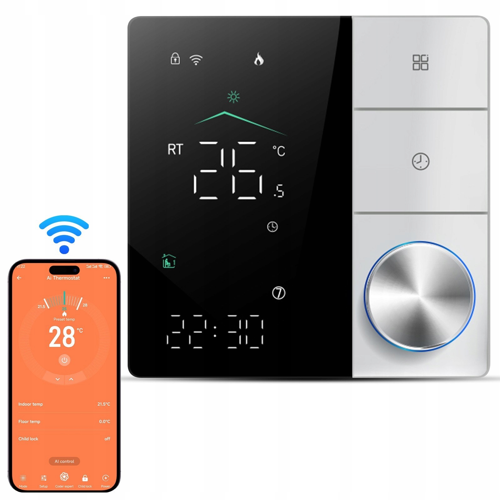 Tuya termostat WiFi Matter LCD vodní podlahové topení 5A