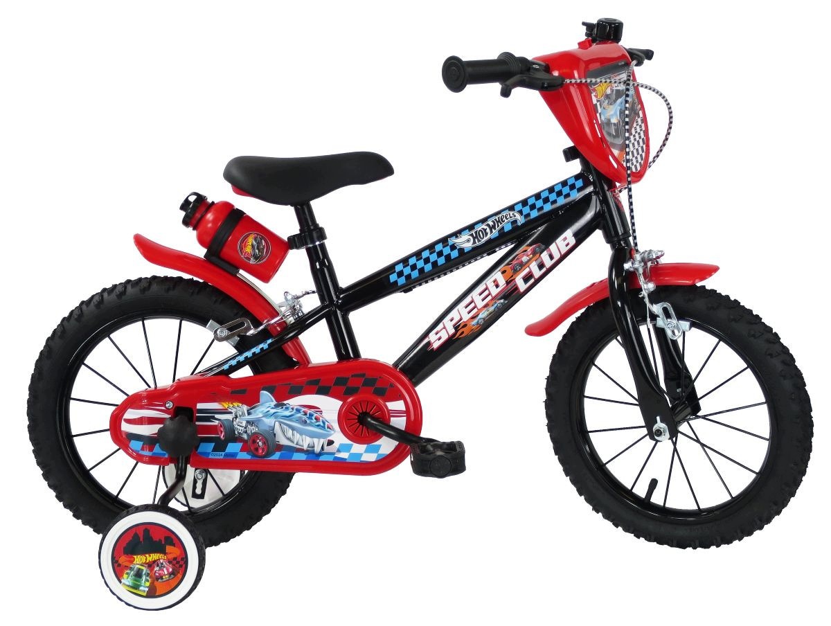 Rower dla dzieci Hot Wheels 14" czarny z bocznymi kółkami do nauki jazdy