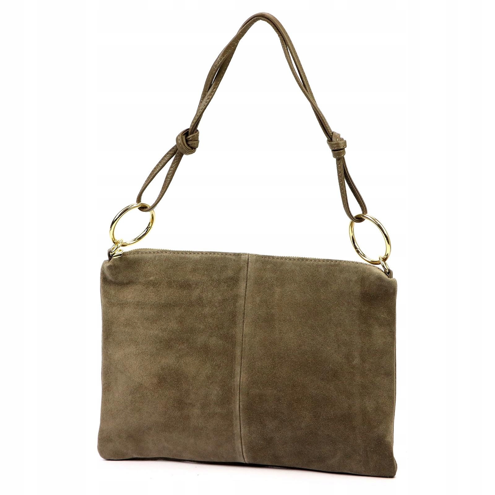 Dámská semišová kabelka taupe přes rameno, která pojme formát A4 Luka