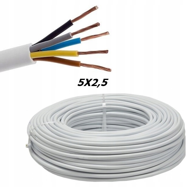 

Przewód Kabel Siłowy Giętki Linka Owy 5x2,5 1MB