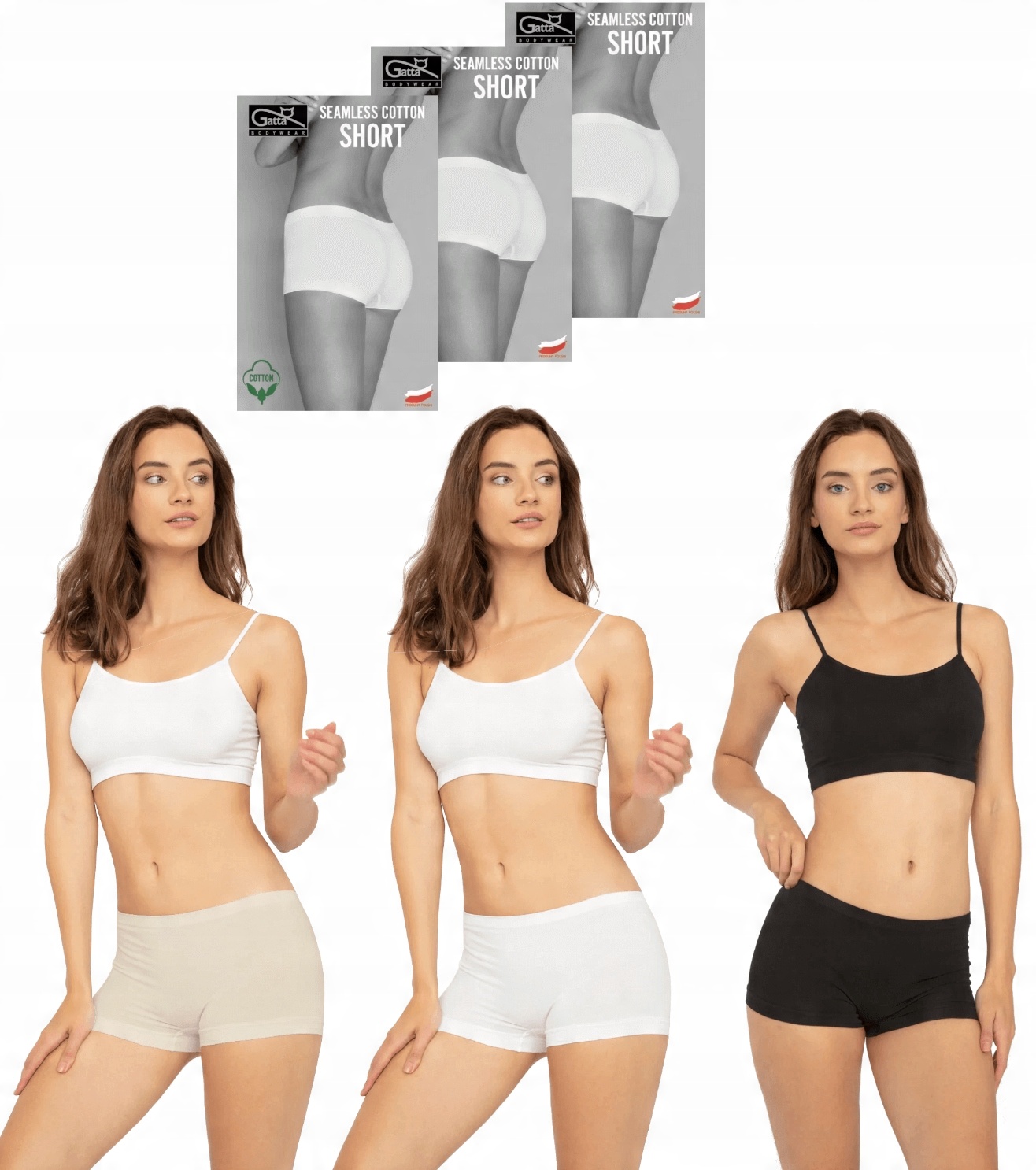 

Szorty Gatta Cotton Seamless | 3szt | Trzypak | S