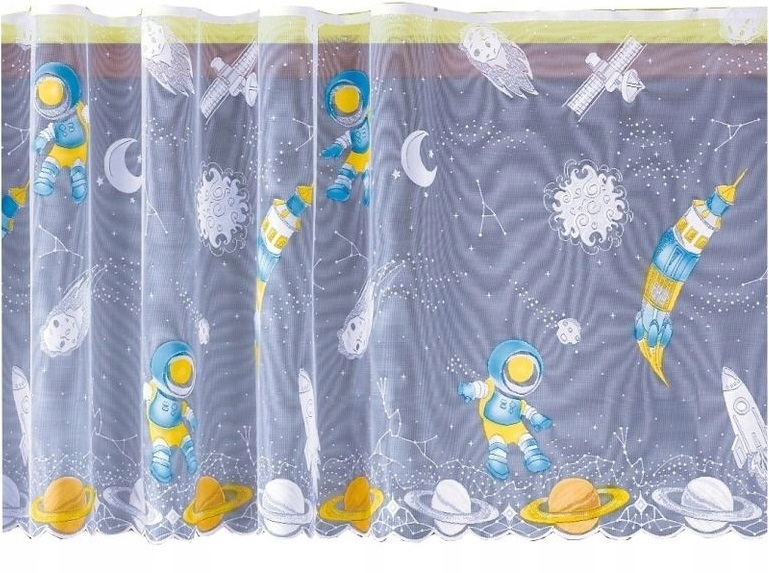 Firana dziecięca KOSMOS rakieta gwiazdy 300x150