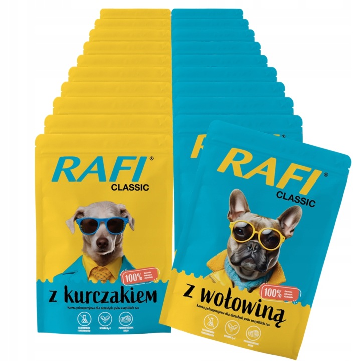 Sáčky Rafi Classic krmivo pro psy Dolina Noteci mix chutí 40x 400 g