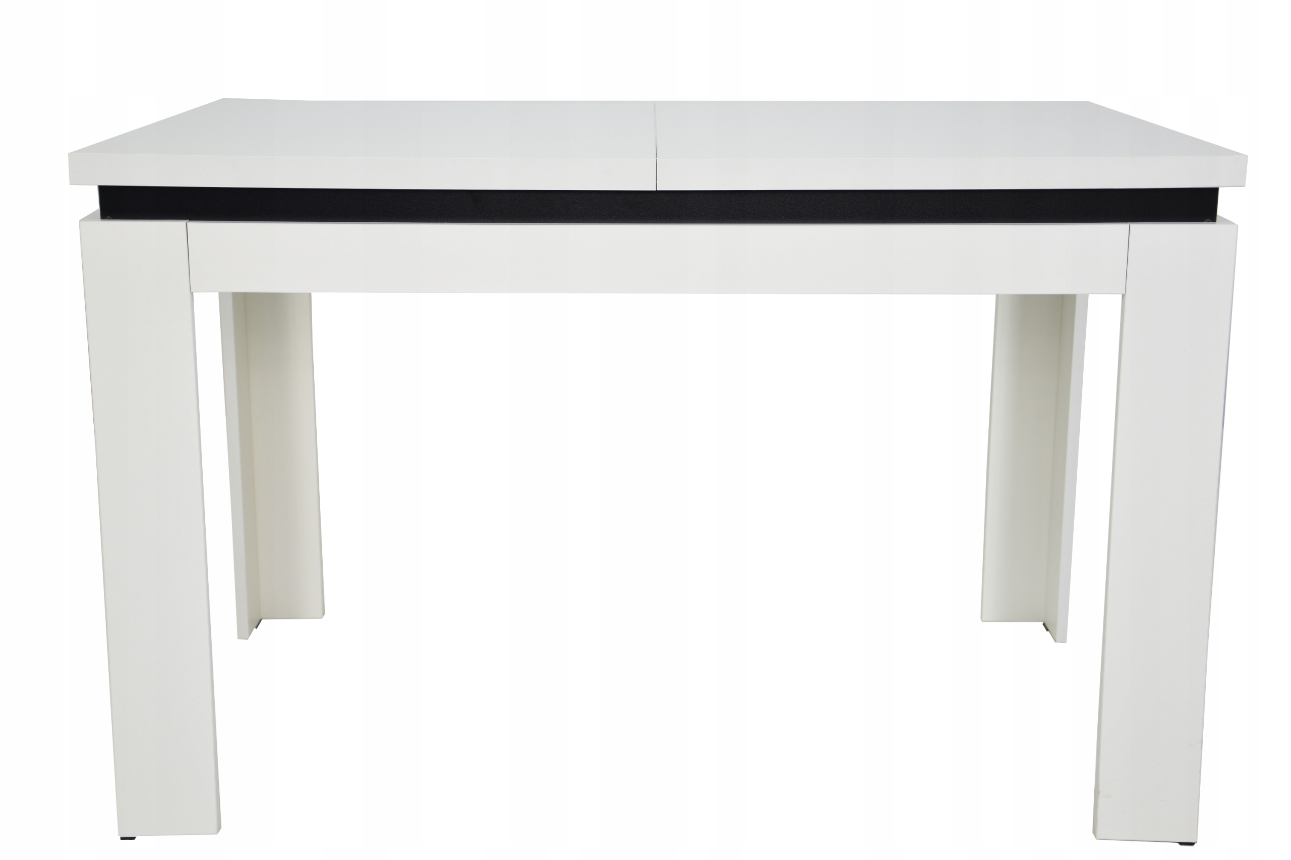 SOLIDNY komplet 4x krzesła czarne tapicerowane i biały ROZKŁADANY stół 160 Marka inna