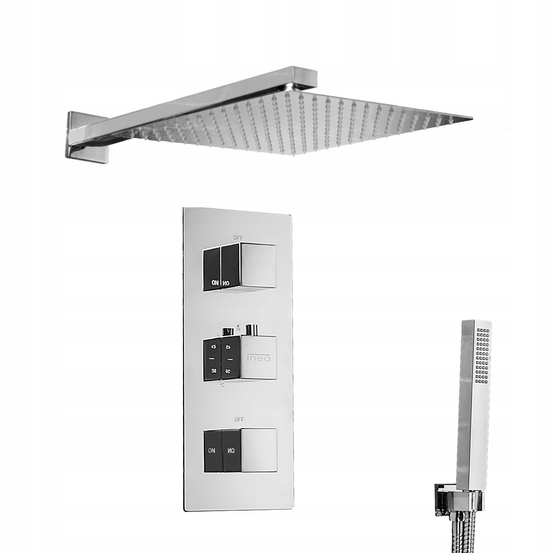 Chrómová sprchová súprava s dažďovou sprchou 25 cm