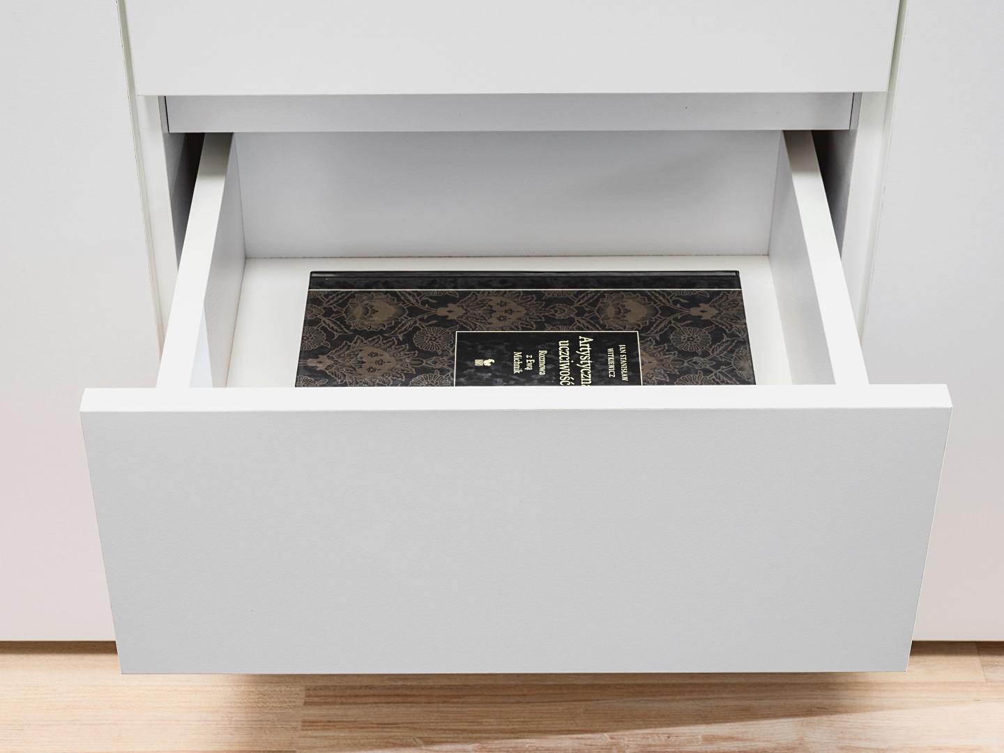 ZESTAW DUŻA POJEMNA KOMODA SZAFKA RTV SZUFLADY DRZWI BIAŁA 200 cm Kolor frontów biały