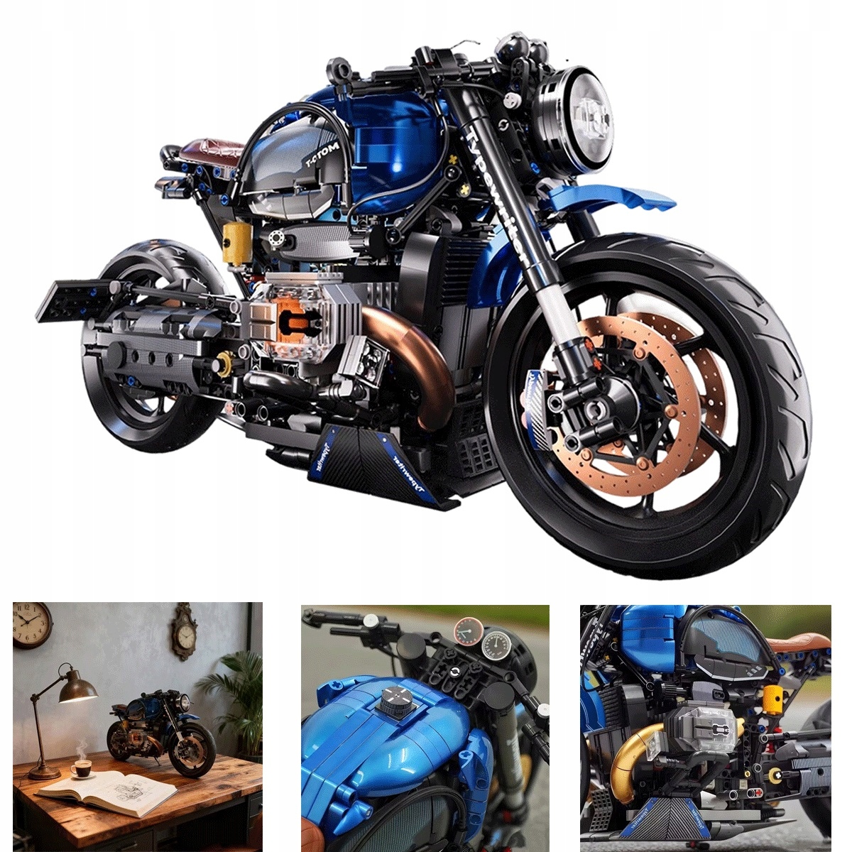 Klocki konstrukcyjne 1991 elementów model motocykla technicznego