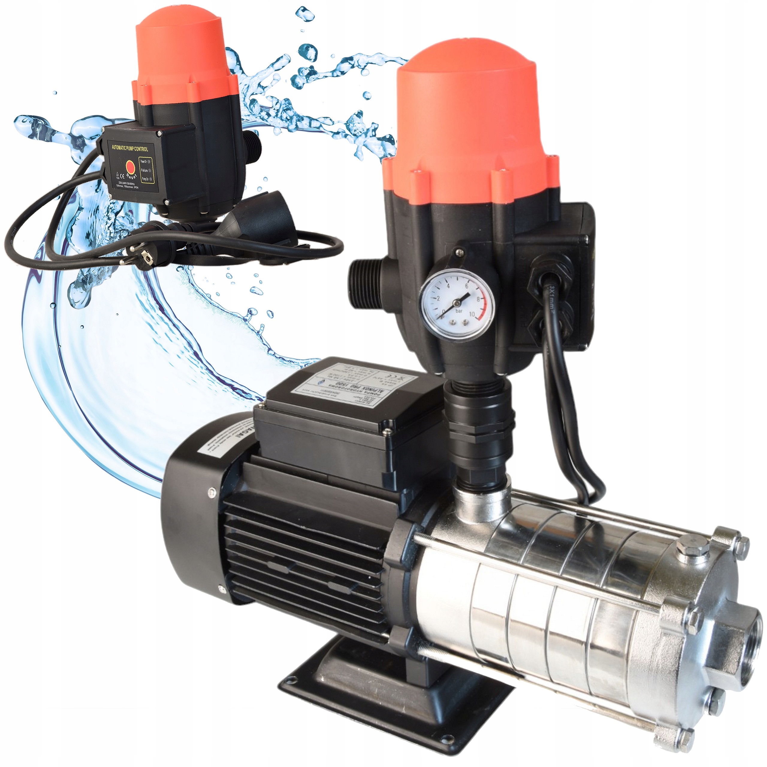 Hydrofor Beznádržová Pumpa na vodu Inox Premium Vypínač Brio 130 l/min