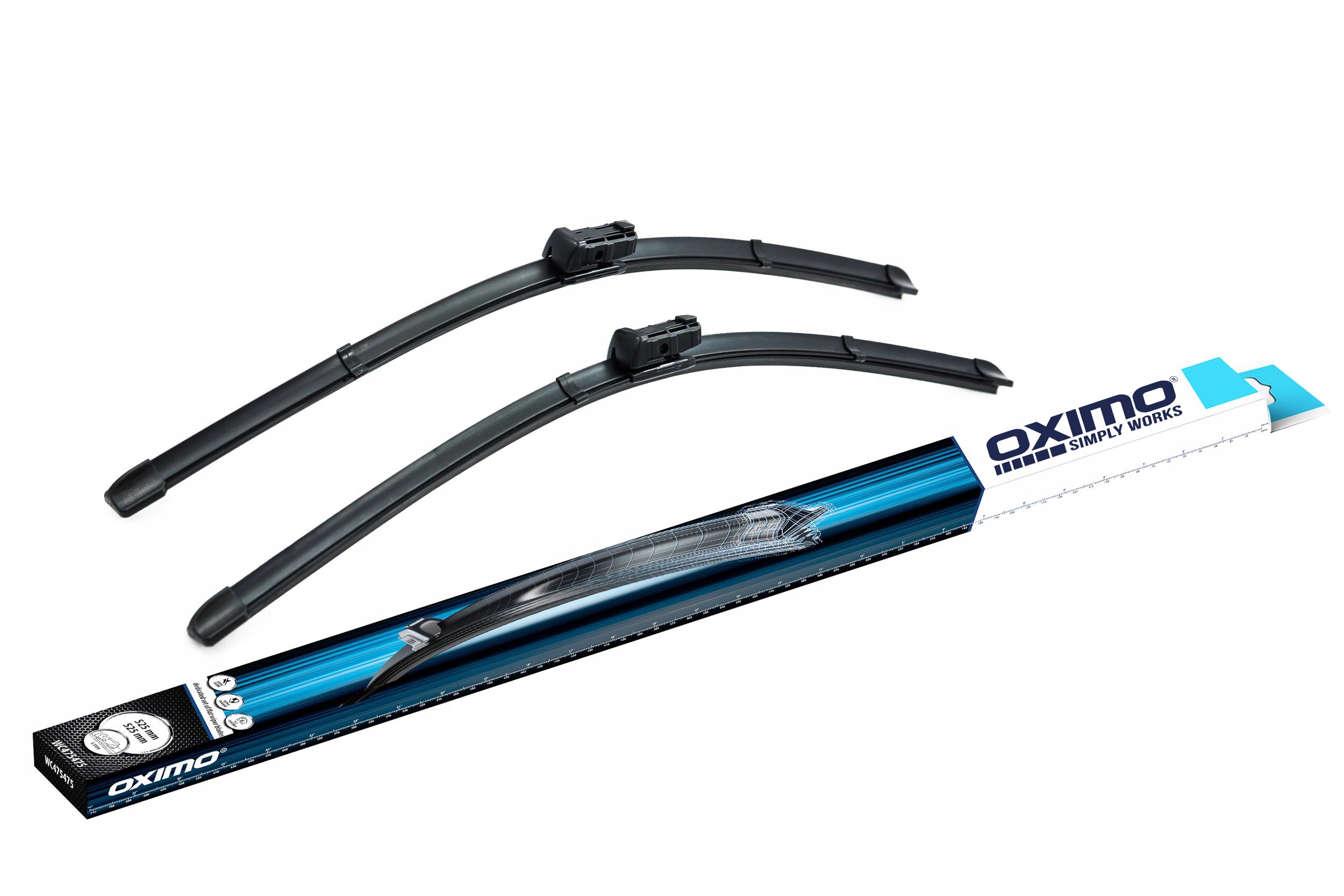 Komplet przednich wycieraczek Oximo o długości 525/525 mm