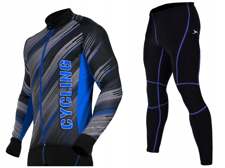 Męski komplet rowerowy BLUZA SPODNIE ocieplane M