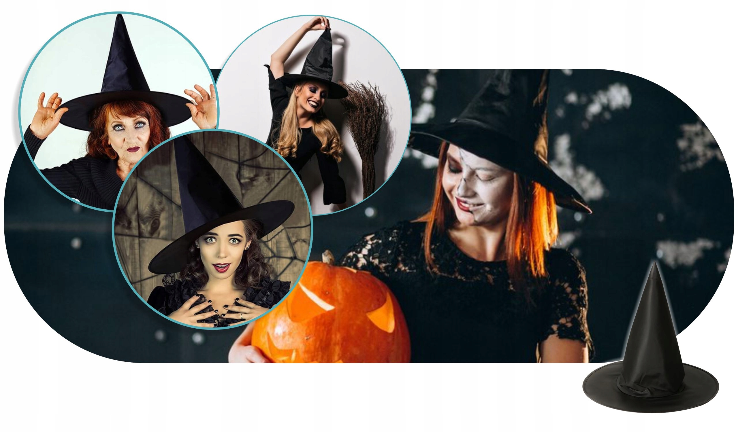 Kapelusz Wiedźmy Czapka Czarownika Strój Karnawałowy Przebranie za Maga Płeć uniseks