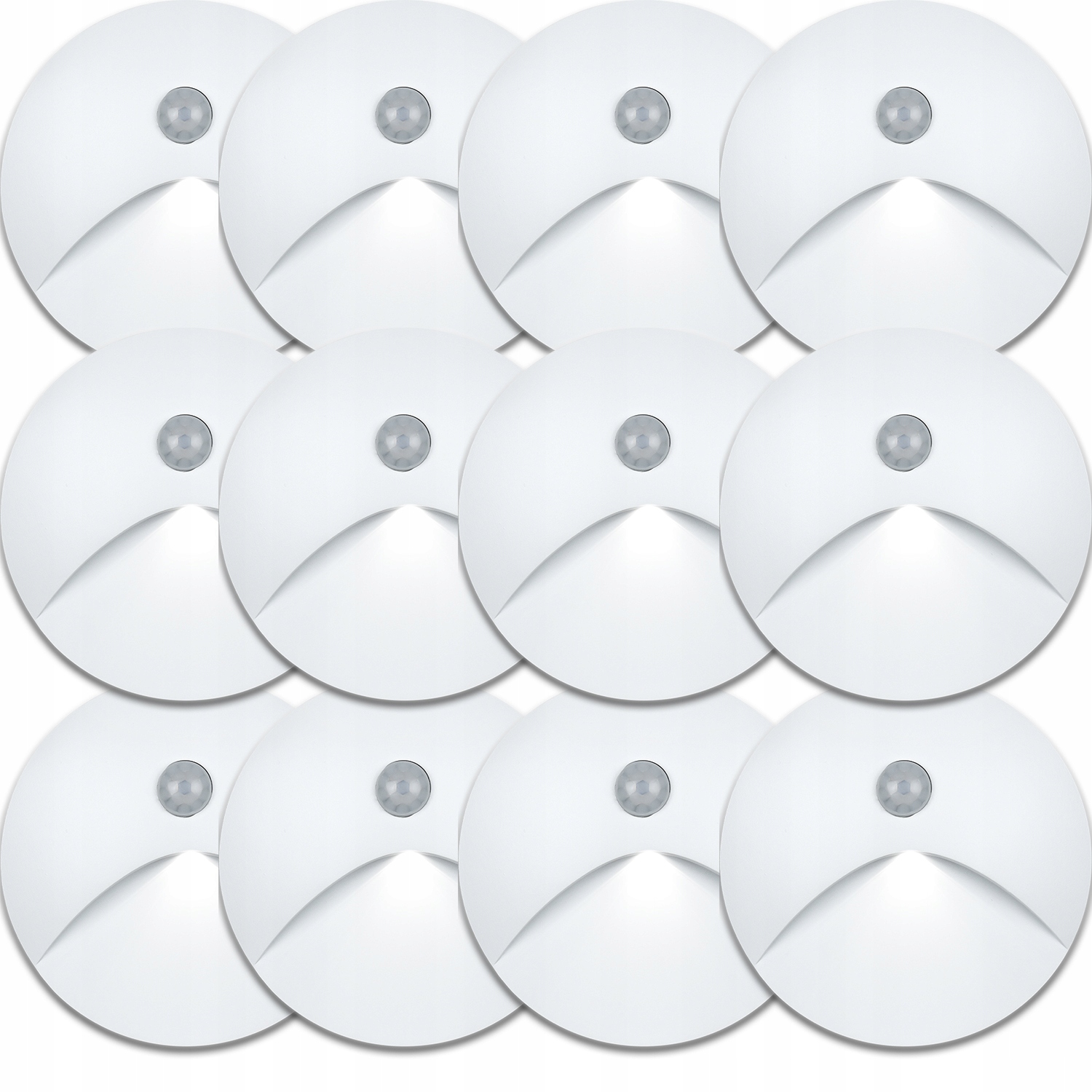 12 X Svítidlo Schodišťová Osvětlovací Lampa Senzor Soumraku Pohybu Bílá