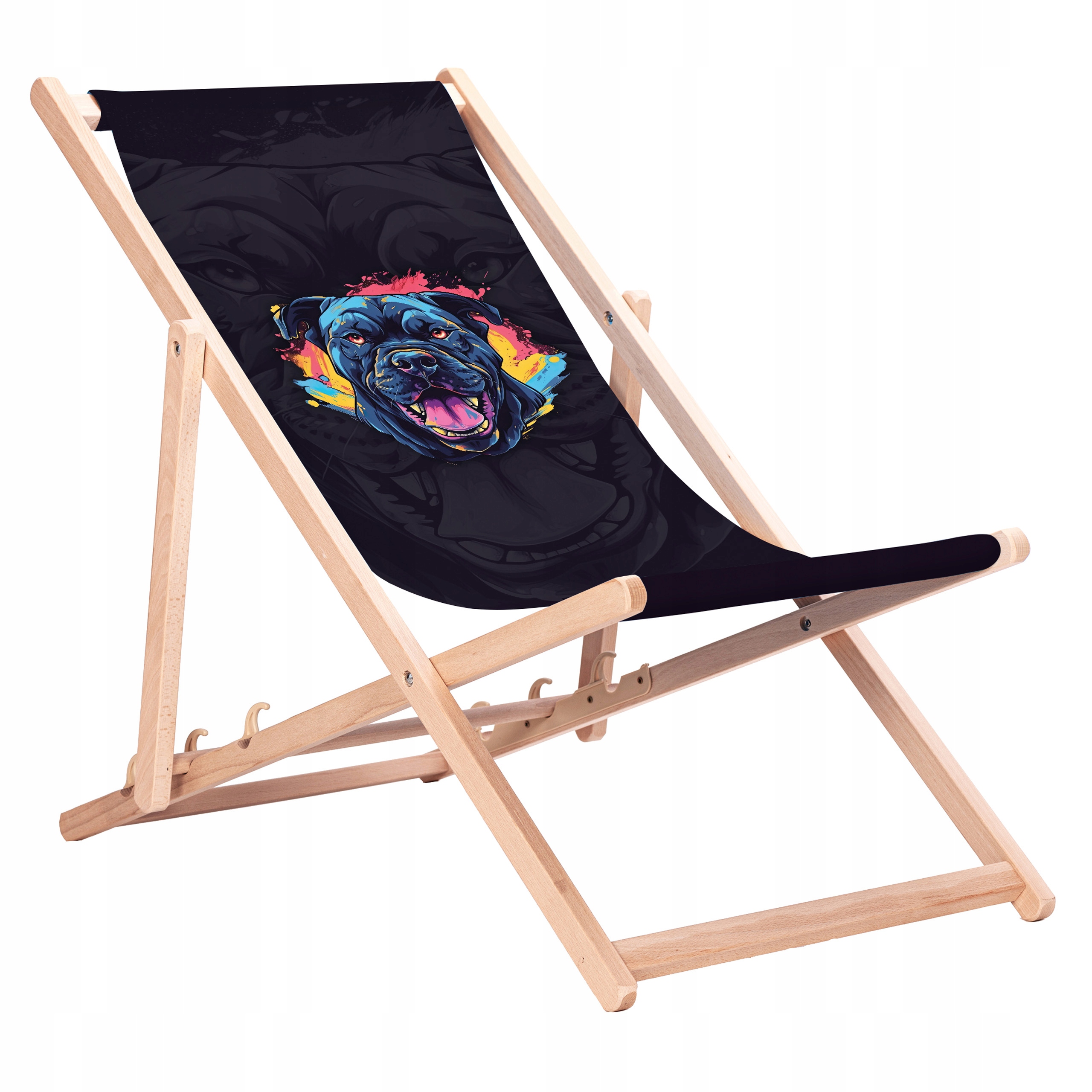 Leżak drewniany z nadrukiem Rottweiler2 KN57