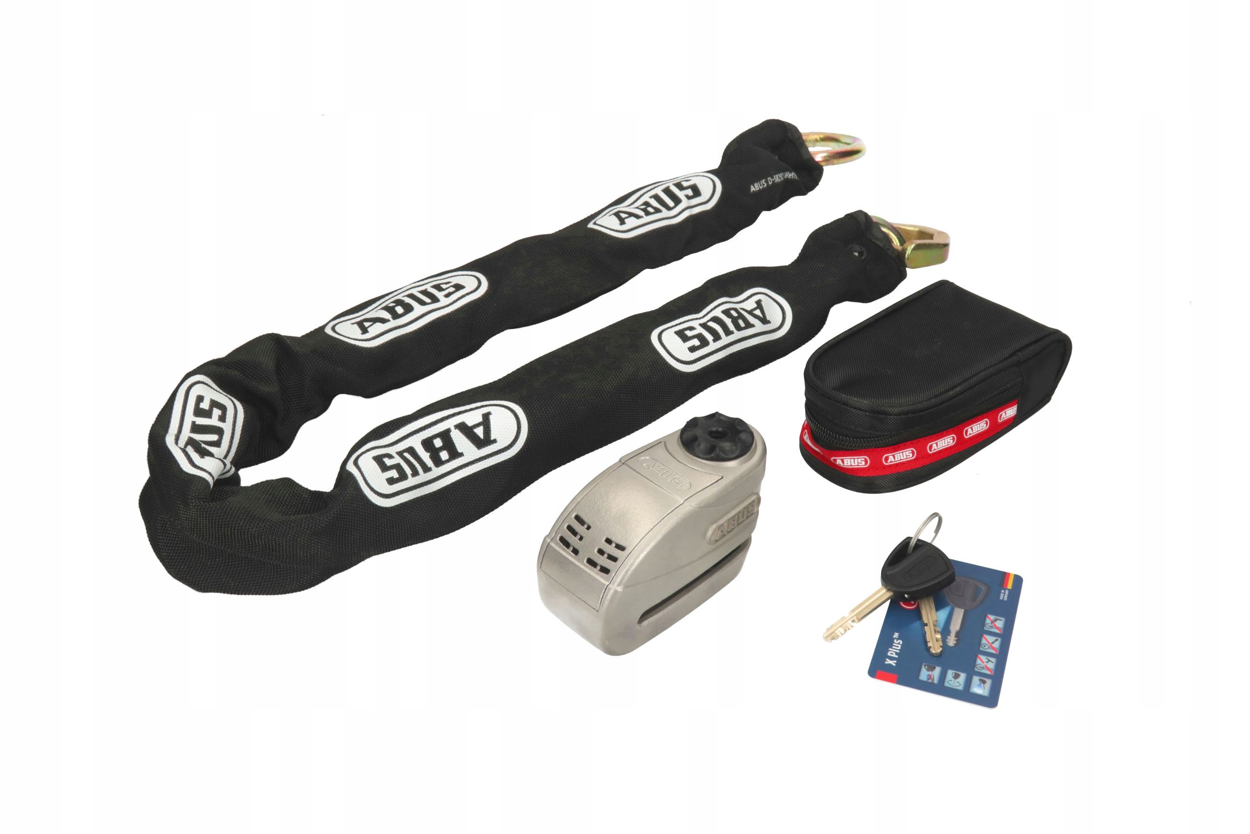 Блокування диска з сигналізацією 8008 + ланцюг 120 см ABUS