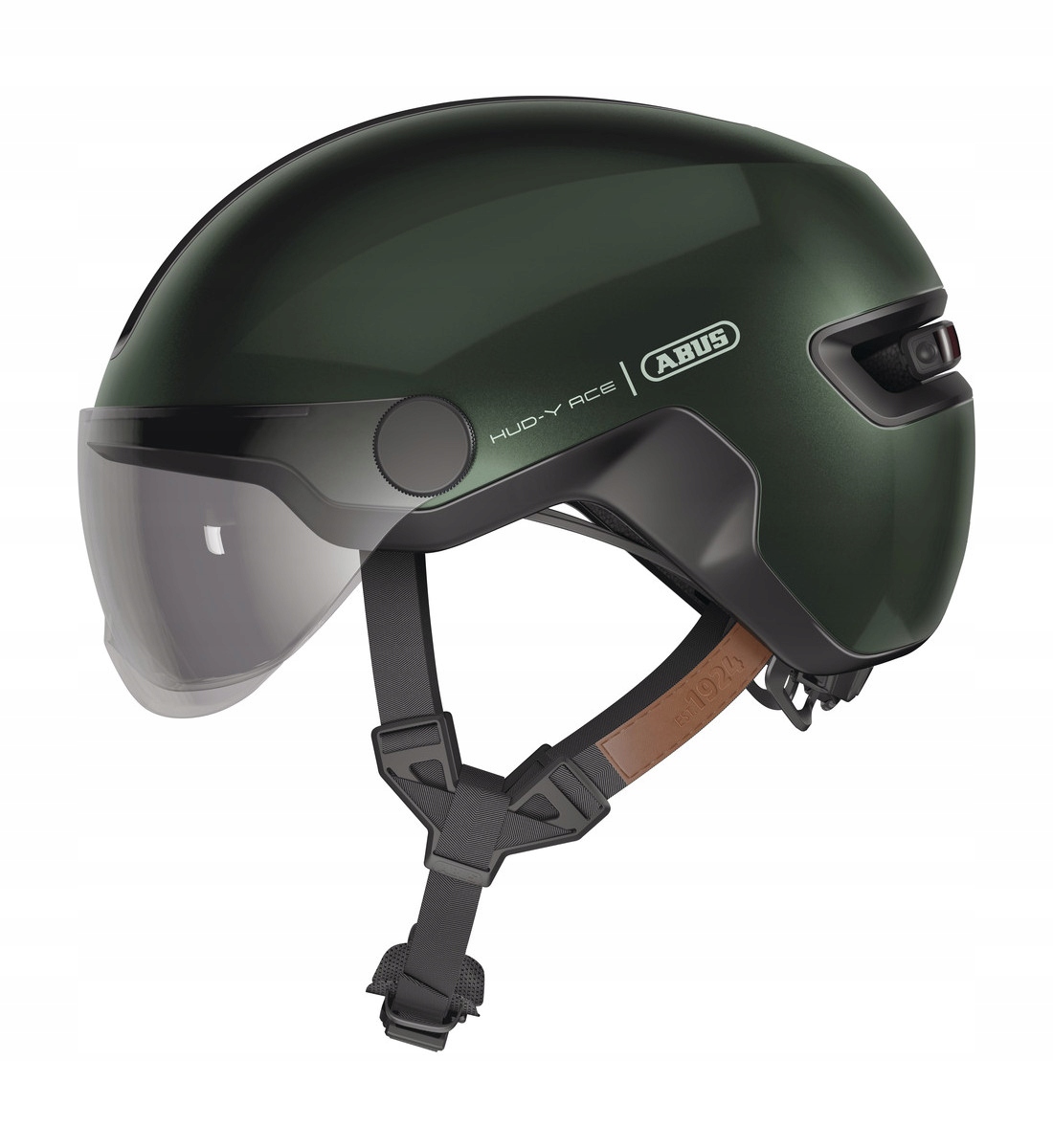 Cyklistická přilba Abus Urban Hud-y Ace Led Moss Green L 57-61 cm