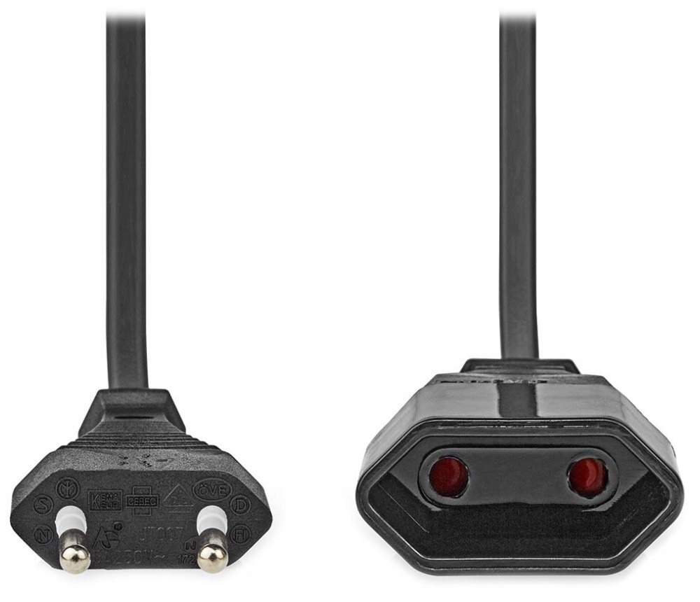 Nedis CEGL11085BK50 Kabel zasilający, czarny, 5 m, CEE7/16