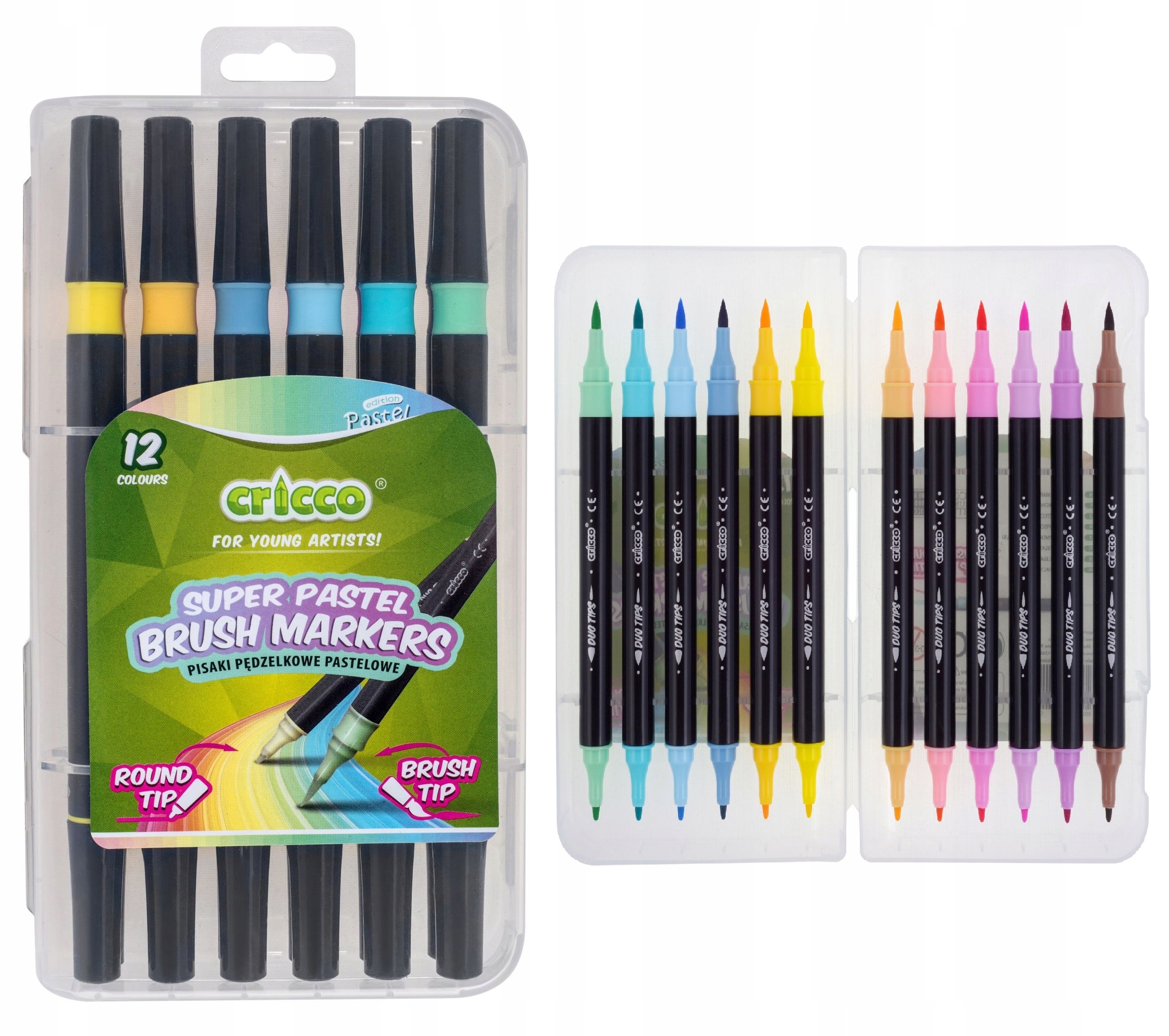 

Cricco Flamastry pastelowe dwustronne 12/24 Kaseta