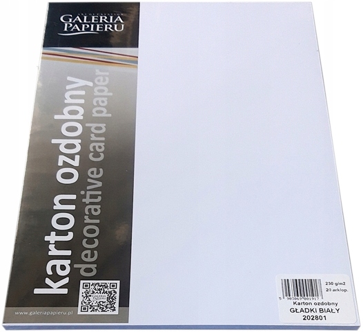 

Karton ozdobny Gładki 250g Biały 202801