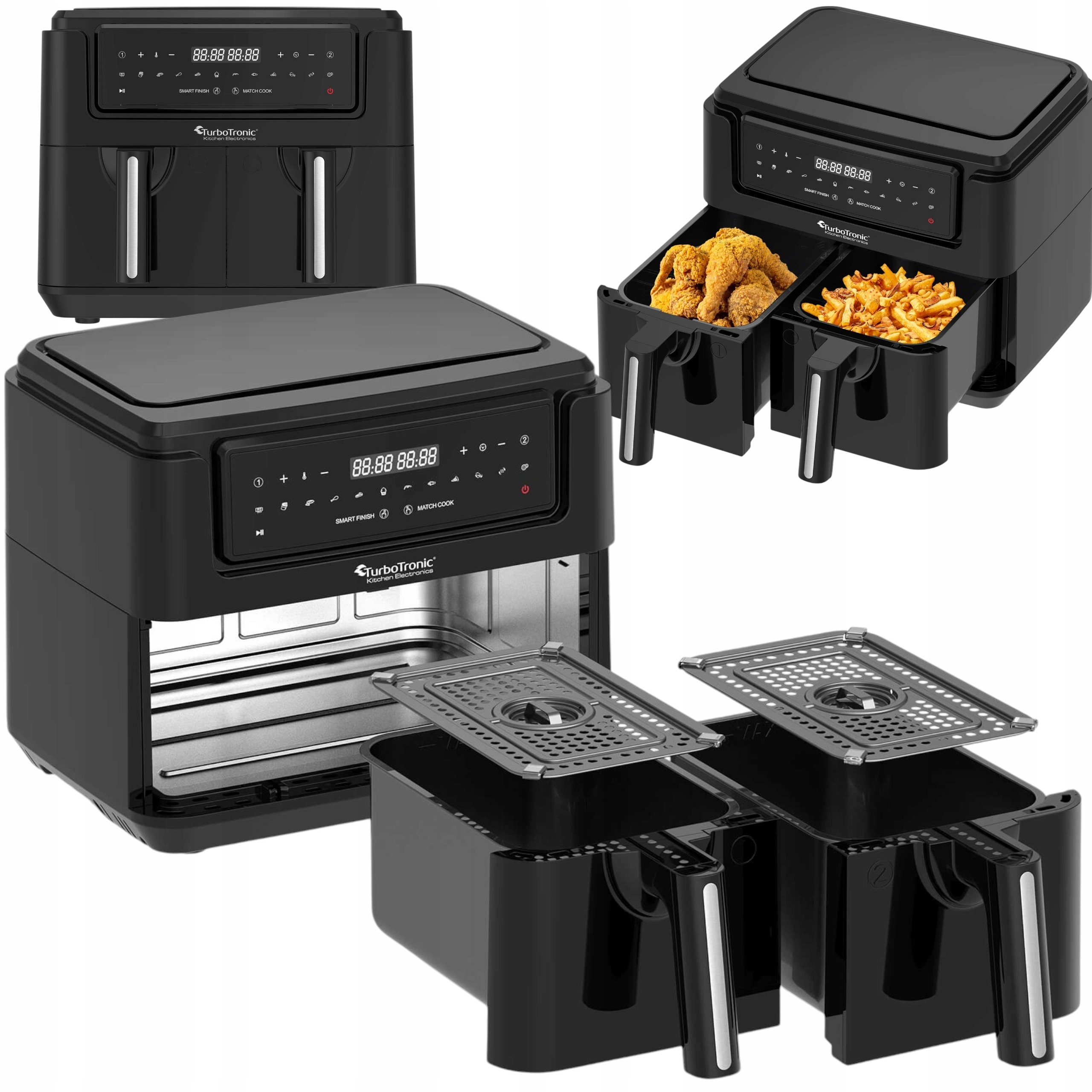 Frytownica beztłuszczowa TurboTronic air fryer dwie komory 2x 3.8L 1750w 7,