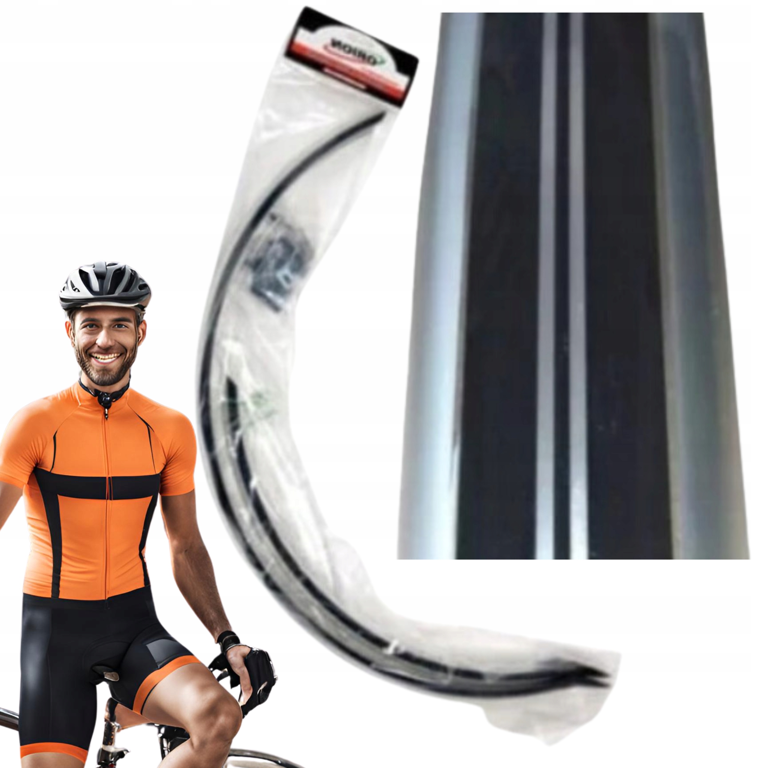 Komplet błotników rowerowych 28 cali czarny srebrny z liniami Orion 28''x48