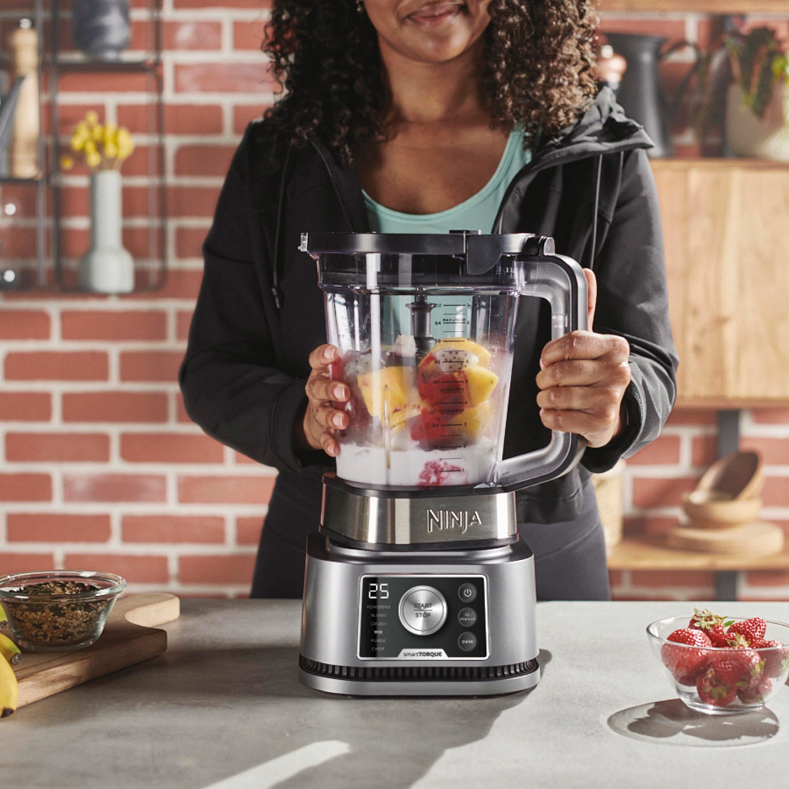 NINJA Foodi Power Nutri Mixer 3w1 Smoothie Grube Koktajle 1200W Srebrny — miniatura 3