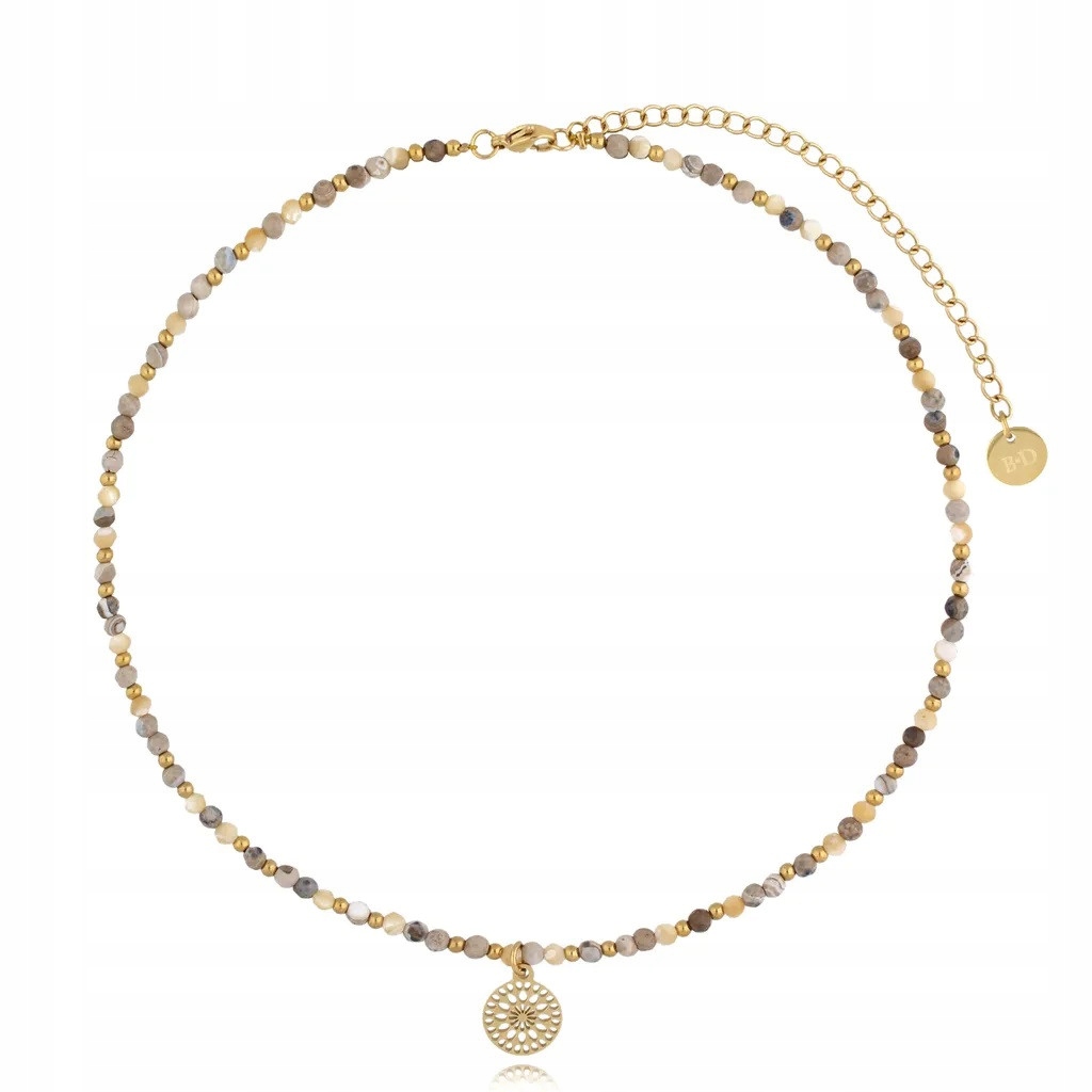 Dámský béžový náhrdelník By Dziubeka, kolečko, 44 cm