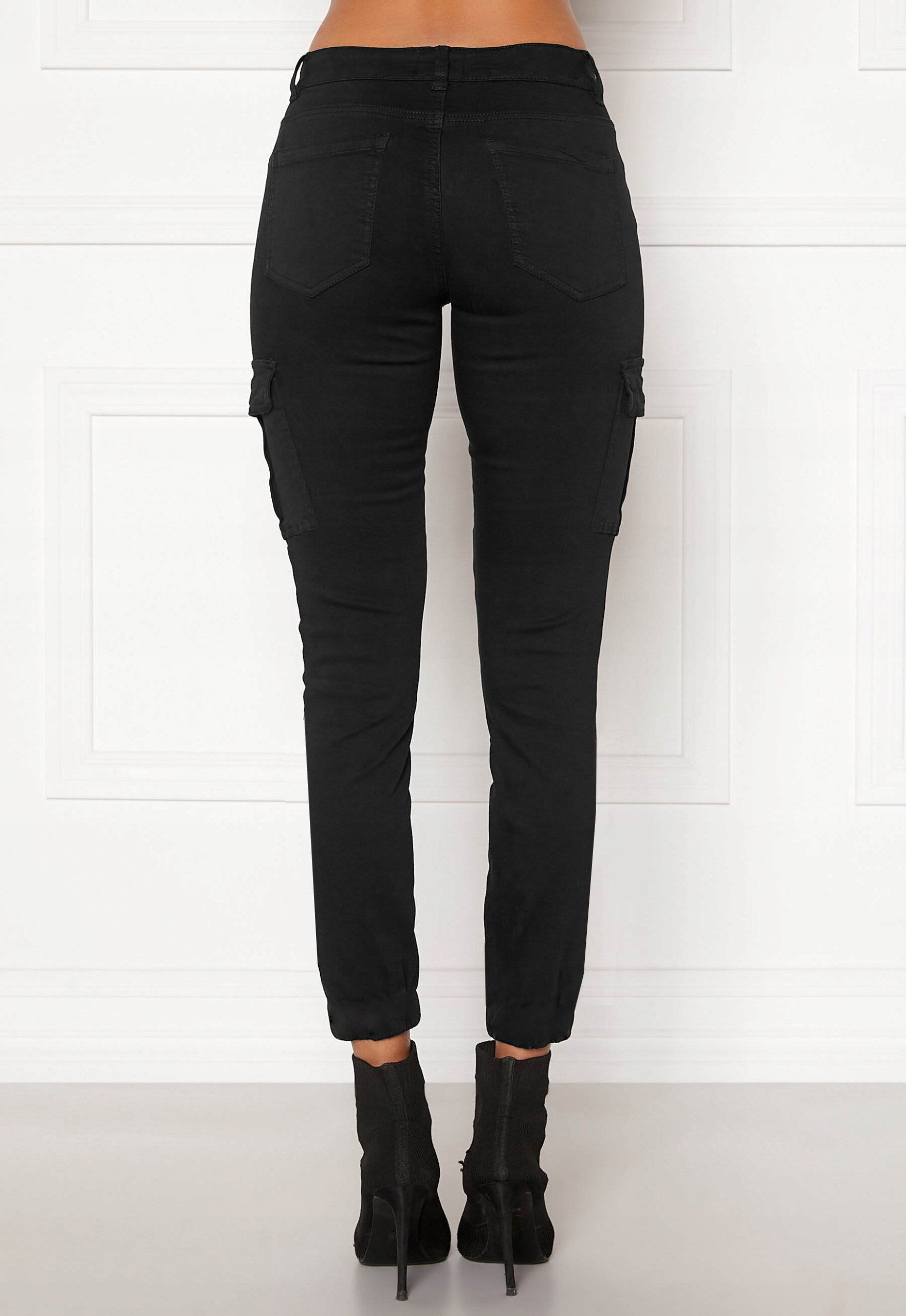 SPODNIE BOJÓWKI Z KIESZENIAMI DAMSKIE CARGO CZARNE MILITARNE DUŻE ROZMIARY Rozmiar XL/XXL