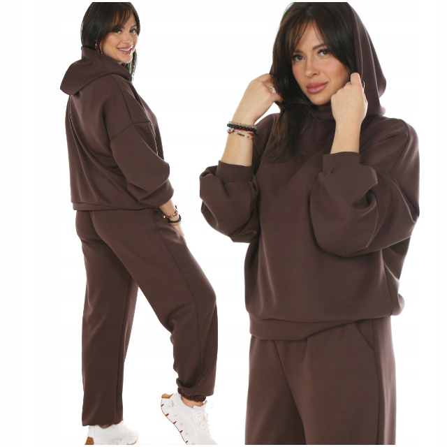 Moda Fresca F812 Komplet Dresowy z Kapturem, Masełko