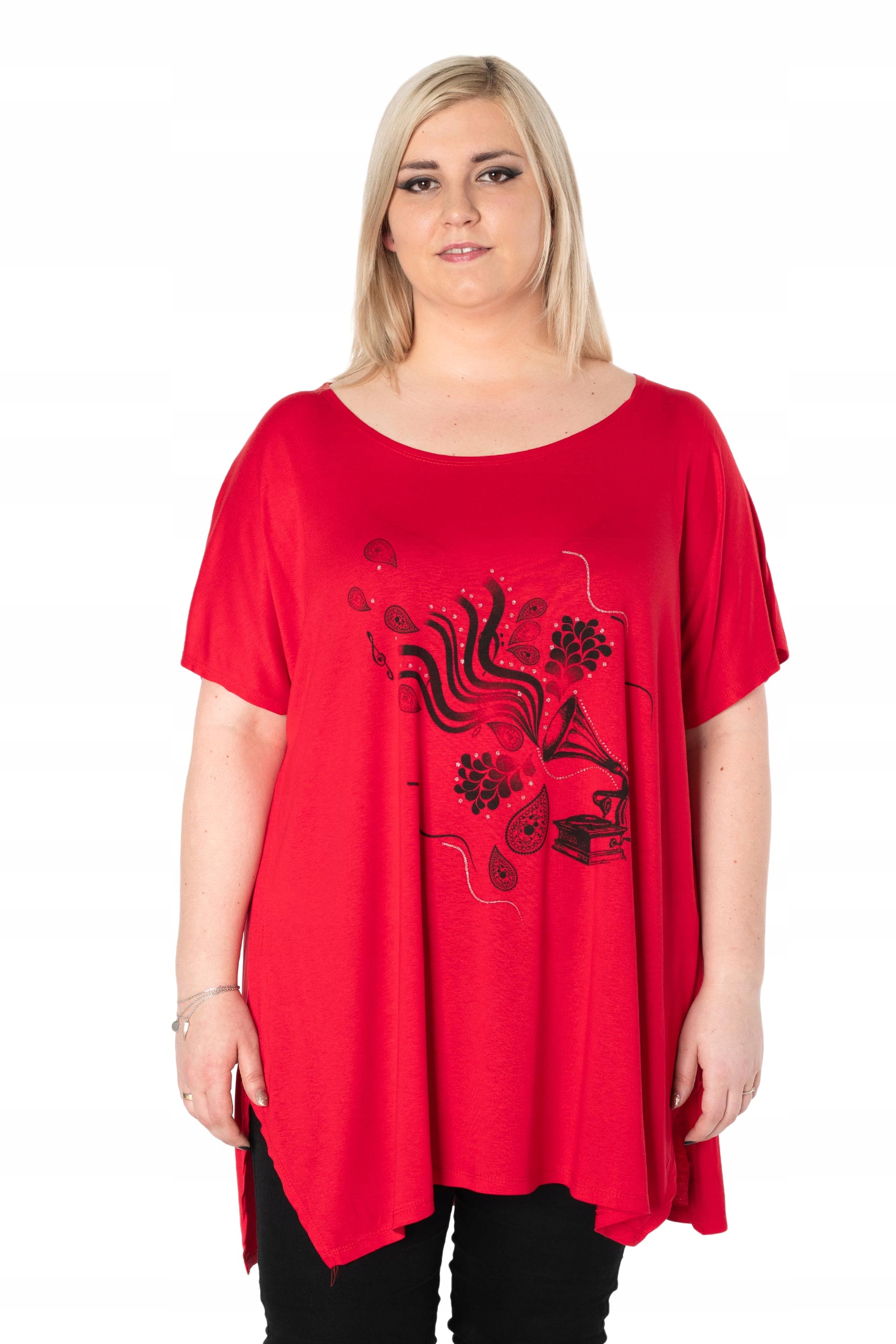 

Duża Długa Bluzka Damska Tunika Oversize 645-04