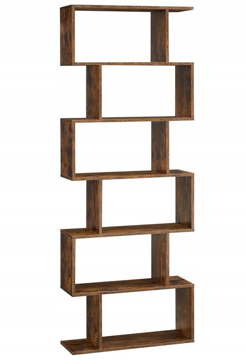 Otevřený regál skříň, police na knihy, rustikální hnědá barva