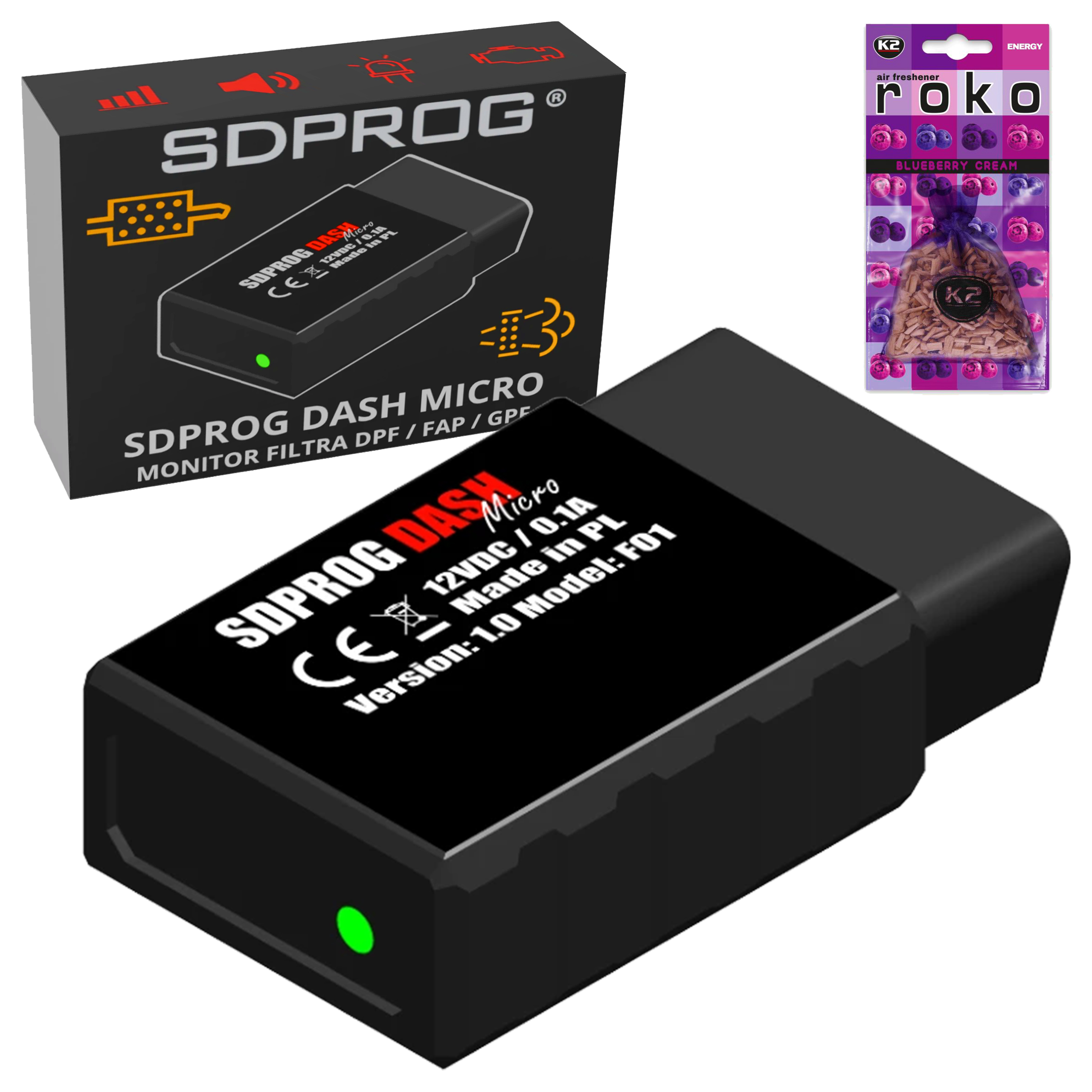 Sdprog Dash Micro Monitor Wypalania Filtra Dpf Fap Gpf OBD2 Ford C-Max II