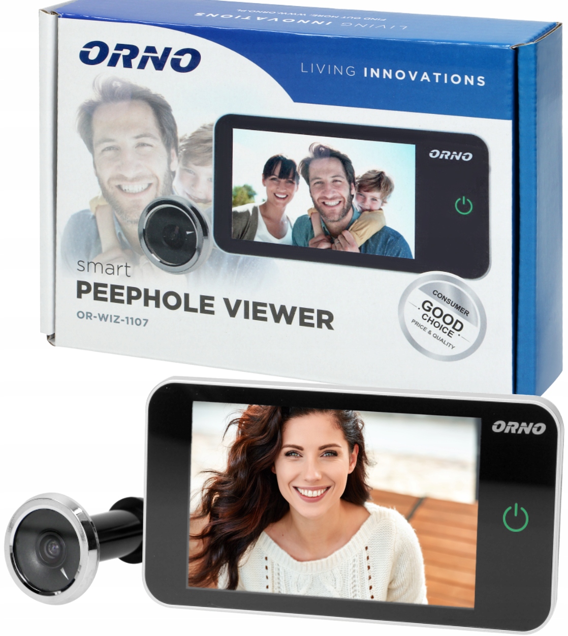 Elektronický Hľadáčik Na Dvere 4" Orno OR-WIZ-1107 Strieborný