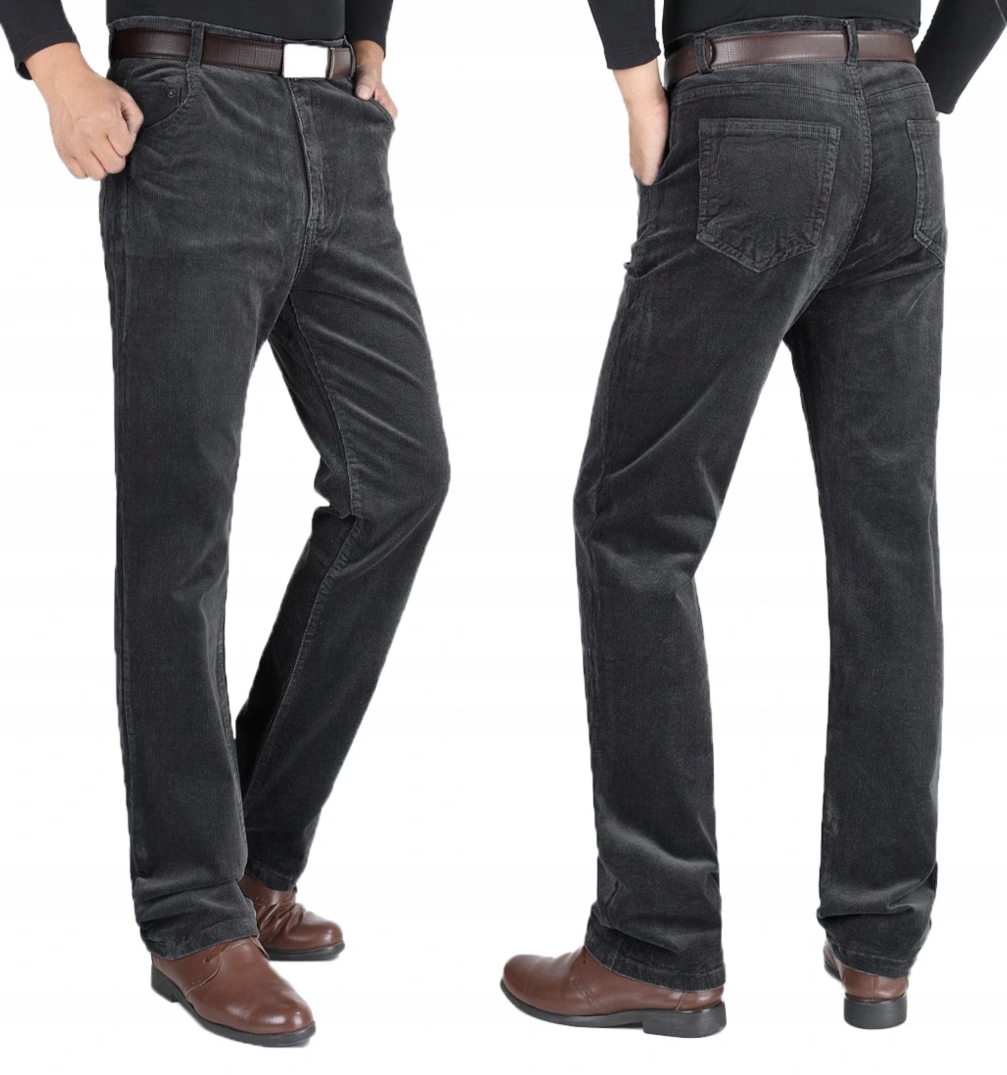 Pánské manšestrové kalhoty Taner r 86 cm/36, ocelové