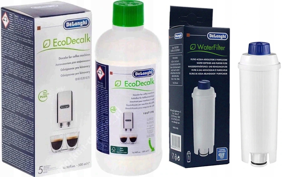 

Zestaw DeLonghi Filtr Wody + Odkamieniacz 500 ml