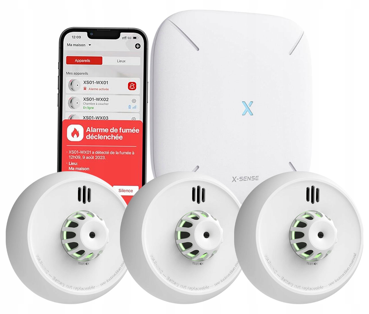 Sada FHX3 X-Sense 3x Detektory teploty XH02-M WiFi stanica SBS50