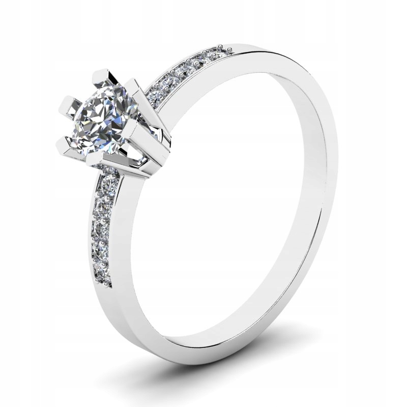 

Pierścionek Białe Złoto Topaz Z Brylantami 0,50CT