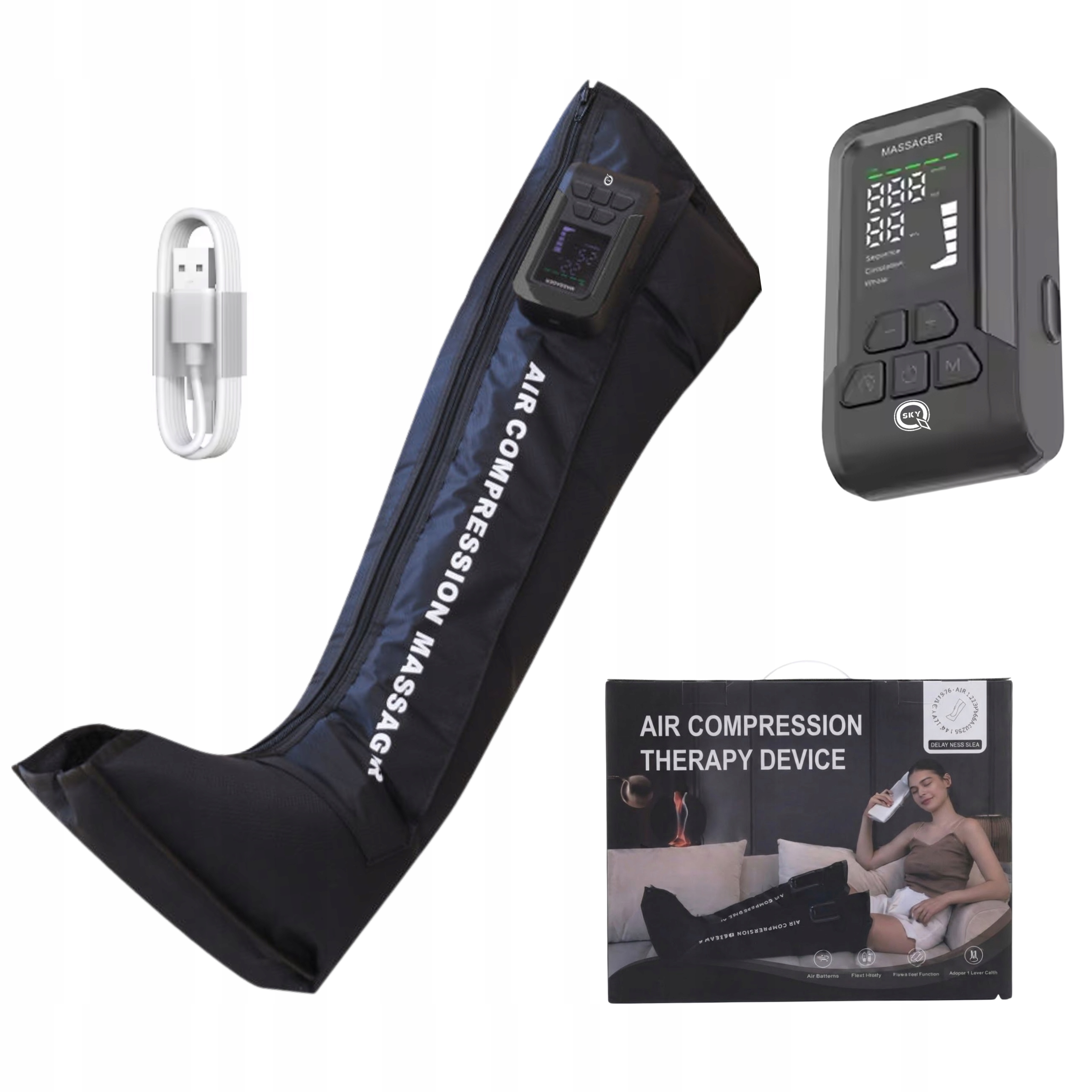 Urządzenie Do Drenażu Limfatycznego Presoterapia 2000MAH 10W Usb Uciskowy