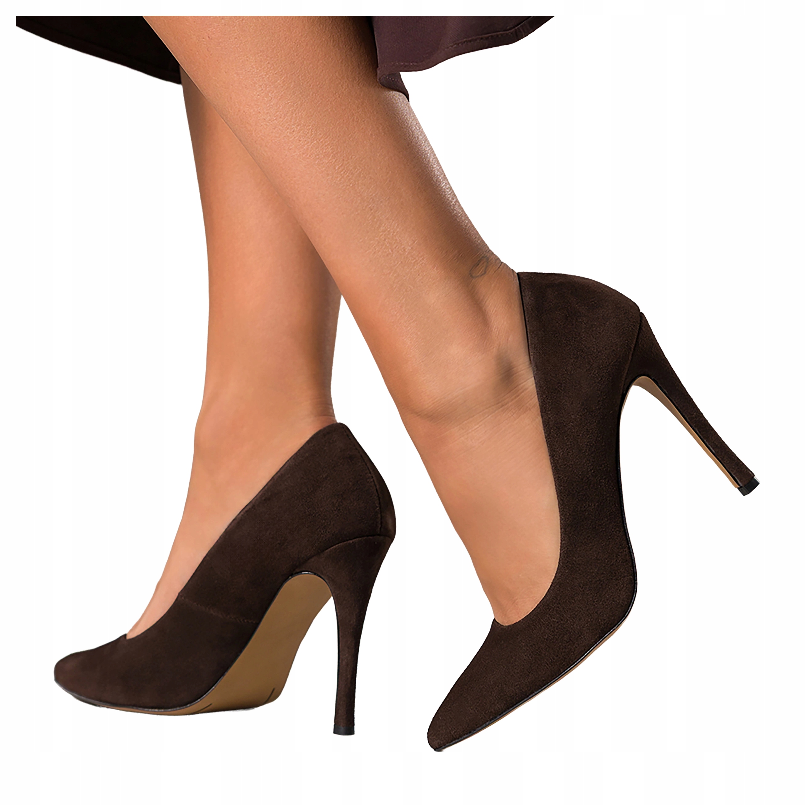 Špendlíky Čokoládové Dámské Kožené Polské Semišové Klasické Módní vel 40